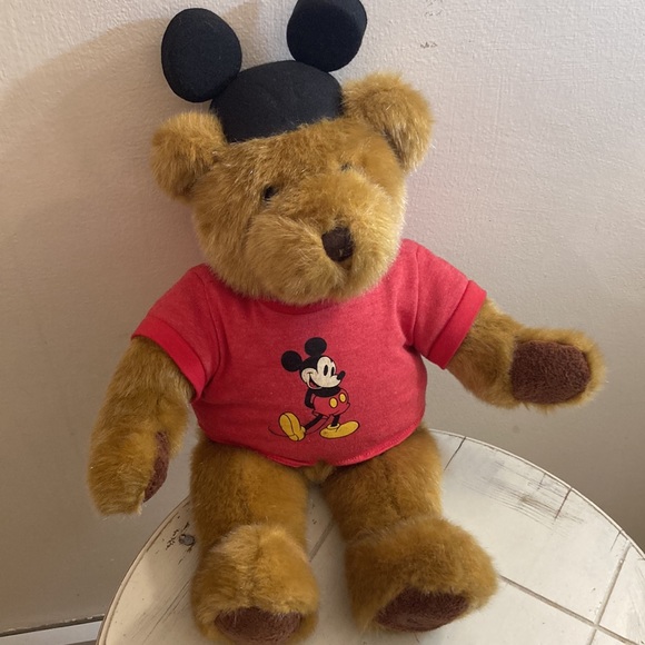 Walt Disney store Plush bear wearing Mickey Mouse ears and Mickey Mouse shirt - Picture 6 of 8